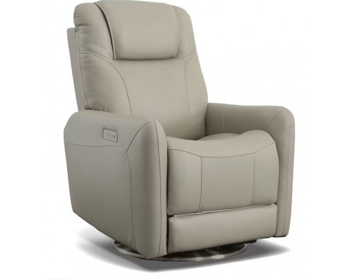 Degree Swivel Power Recliner with Power Headrest and Lumbar Grey