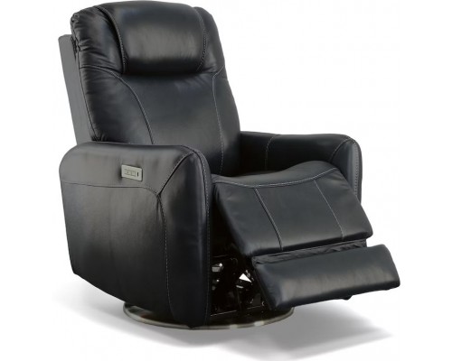 Degree Swivel Power Recliner with Power Headrest and Lumbar Grey