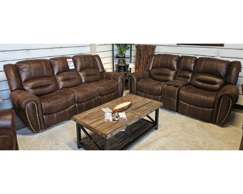 FABRIC Flexsteel Sofa/Loveseat W/Console