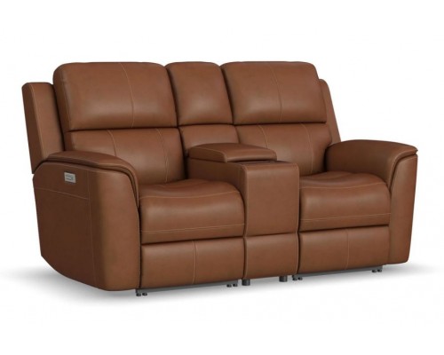 Henry Power Reclining Loveseat with Console and Power Headrests and Lumbar