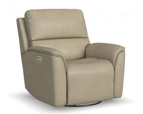 Henry Power Swivel Glider Recliner with Power Headrest, Lumbar, Heat, & Massage Beige