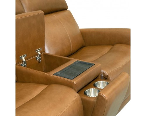 Alister Gliding Power Reclining Loveseat with Console, Power Headrest and Lumbar 