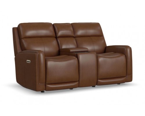 Alister Gliding Power Reclining Loveseat with Console, Power Headrest and Lumbar 