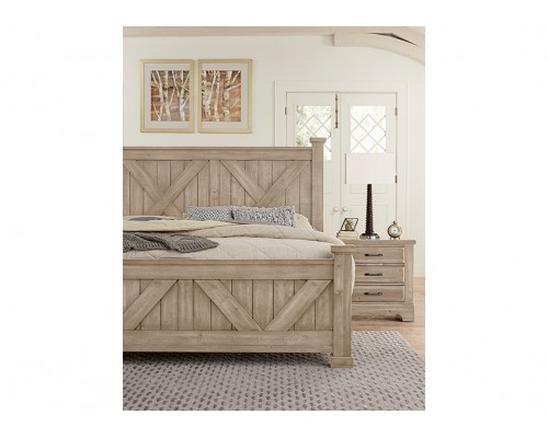 Cool Rustic Clear Maple X Bed Bedroom Collection