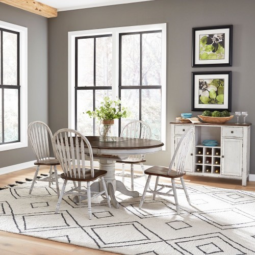 White Carolina Crossing 5pc Dining Set