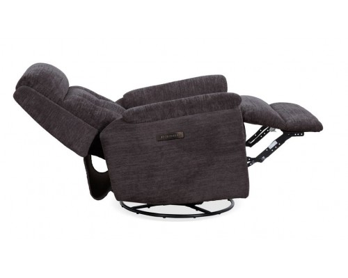 Sophisticated Steel Perfect Match Power Swivel Gliding Recliner with Power Headrest & Lumbar