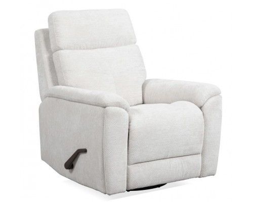 Refined Pearl Fabric Perfect Match Swivel Gliding Recliner