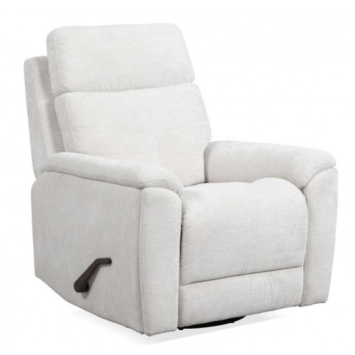 Refined Pearl Fabric Perfect Match Swivel Gliding Recliner