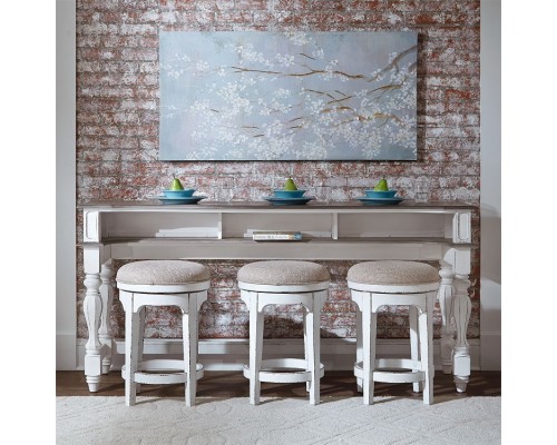 MAGNOLIA MANOR CONSOLE TABLE & 3 STOOLS