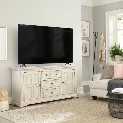 Big Valley White 66 Inch TV Console
