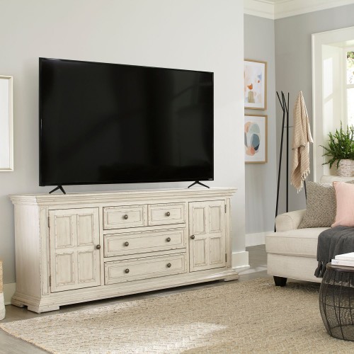 Big Valley White 76 Inch TV Console