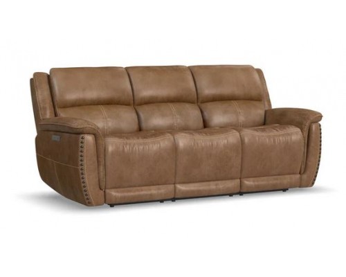 Beau Fabric Power Reclining Sofa with Power Headrests