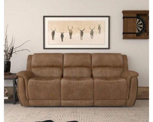 Beau Fabric Power Reclining Sofa with Power Headrests