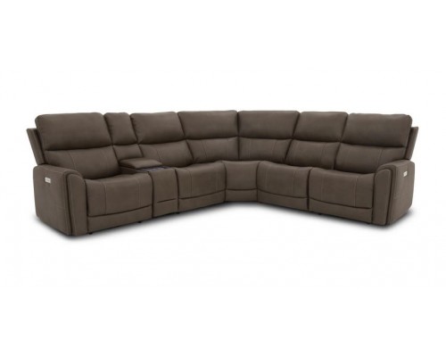 Carter Fabric Power Reclining Sectional with Power Headrests & Lumbar