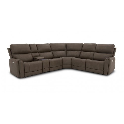 Carter Fabric Power Reclining Sectional with Power Headrests & Lumbar