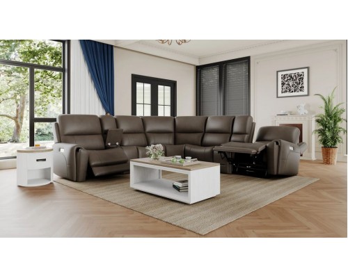 Carter Fabric Power Reclining Sectional with Power Headrests & Lumbar