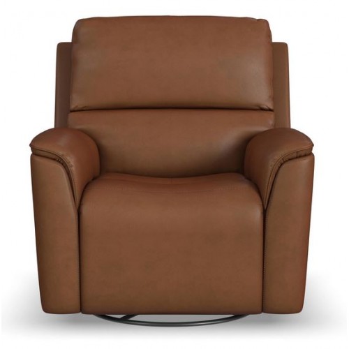 Henry Power Swivel Glider Recliner with Power Headrest, Lumbar, Heat, & Massage Whiskey