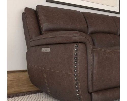 Beau Fabric Power Reclining Sofa with Power Headrests