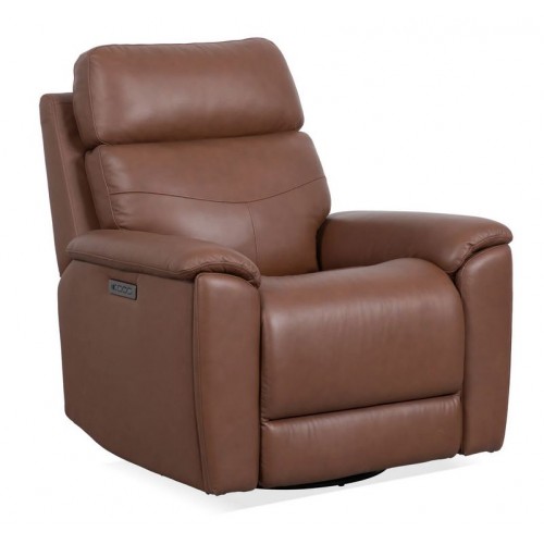Refined Hickory Perfect Match Power Swivel Gliding Recliner with Power Headrest & Lumbar