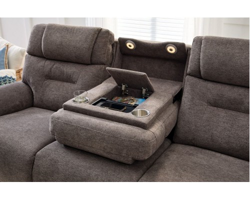 Zofa Fabric Power Sleep Sofa with Power Headrests & Lumbar